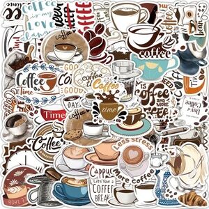 Coffee-Themed Home Design Stickers (pack of 20)